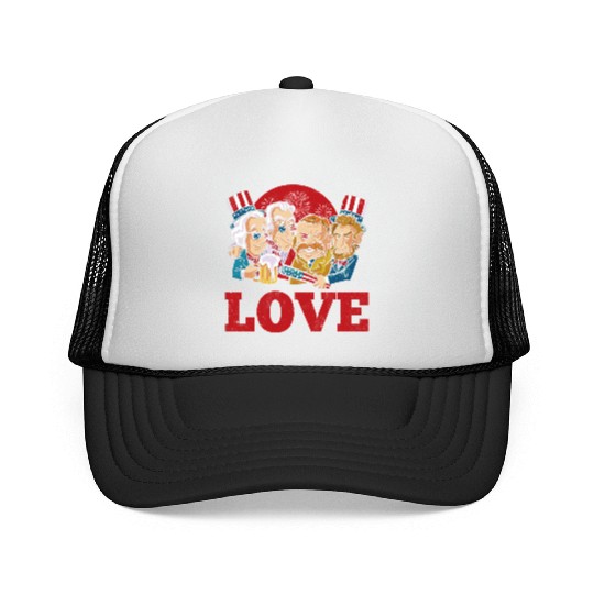 Love America American Presidents USA 4th Of July Trucker Caps