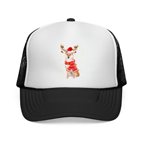 Akita Trucker Caps Akita Reindeer Christmas Light