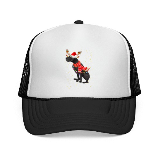 Great Dane Reindeer Christmas Light Trucker Caps