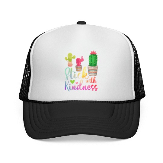Stick With Kindness Cactus Lovers Teacher Trucker Caps