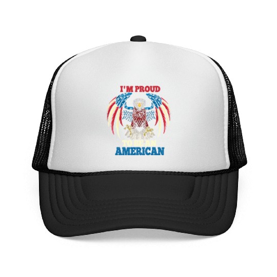 America Proud To Be American Flag 4th Of July Trucker Caps