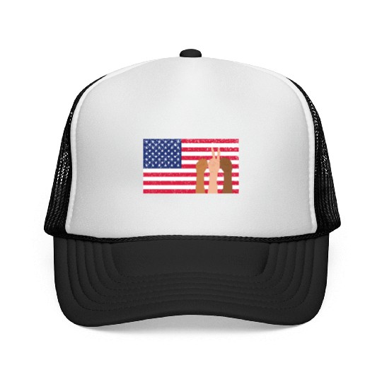 USA Trucker Caps Women Men Patriotic American Flag
