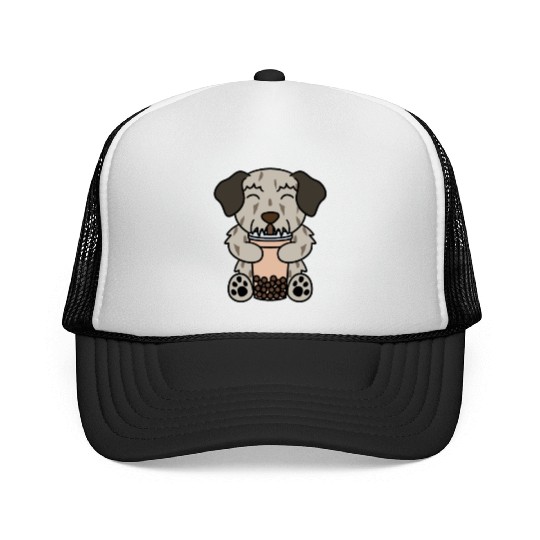 Boba Bubble Tea Irish Wolfhound Trucker Caps