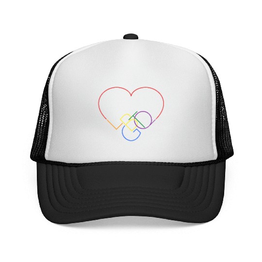 LGBT pride rainbow heart Trucker Caps