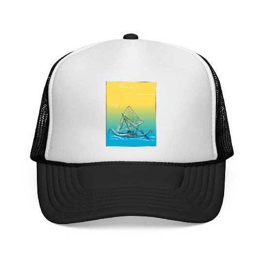 sailing canoe Trucker Caps