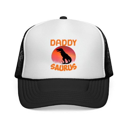 Daddysaurus Papasaurus Trucker Caps