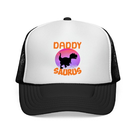 Daddysaurus Papasaurus Trucker Caps