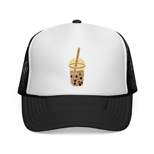 design comic bubble tea Trucker Caps