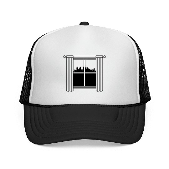 skyscrapers big city window Trucker Caps