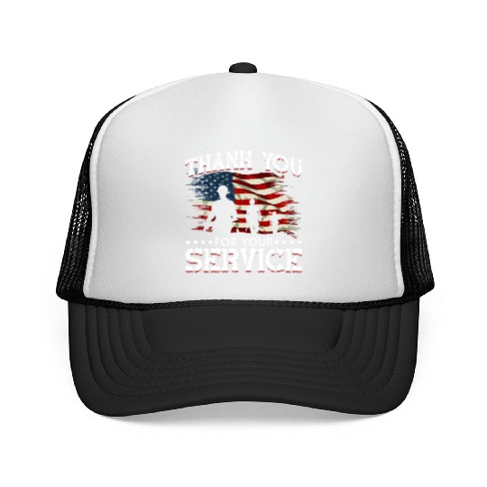 Memorial Day American Flag Patriotic Soldier US Trucker Caps