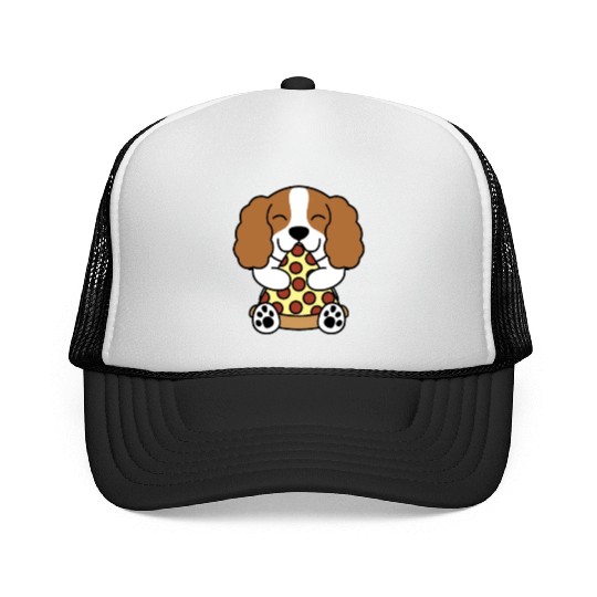 Cavalier King Charles Spaniel Pizza Lover Trucker Caps