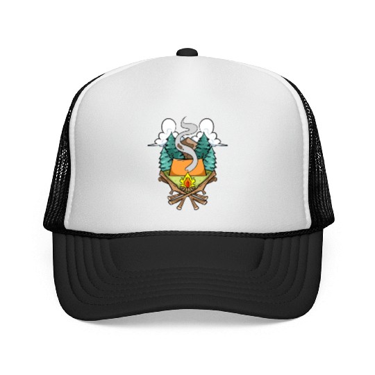 Camper Campsite Camp Camping Trucker Caps