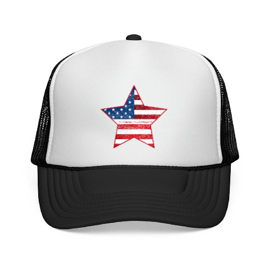 US Flag Star Patriotic Trucker Caps Stars Stripes