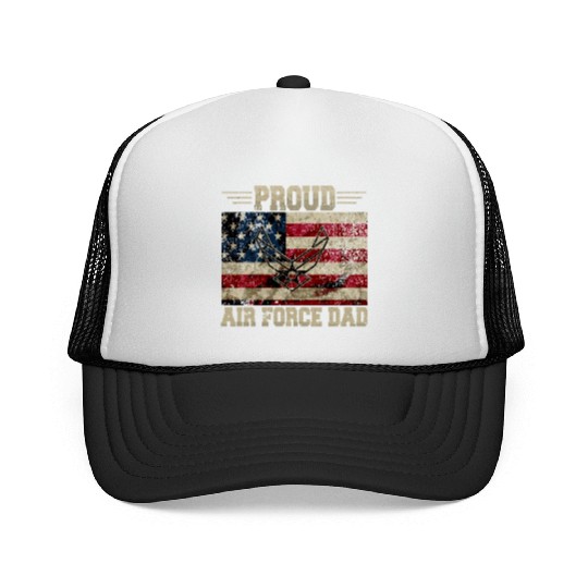 Proud Air Force Dad Veteran Us Flag Trucker Caps