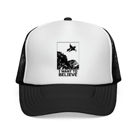 Unicorn "I Want To Believe" UAP Outfit Alien Ufo Trucker Caps