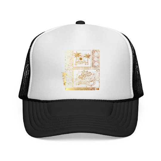 Coastal Beach Christmas In July Trucker Caps, Merry