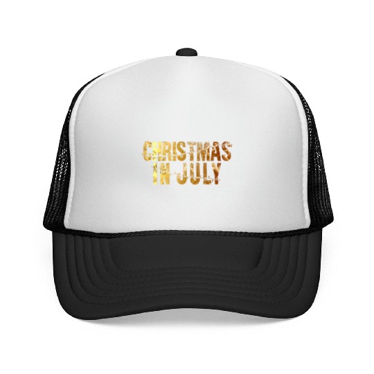 Christmas In July Xmas Tree Lights Santa Beach Trucker Caps