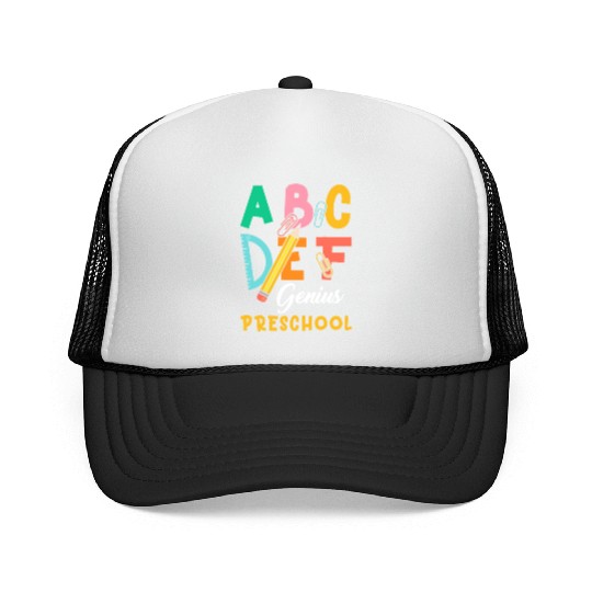 Kids Back to School Alphabet Genius Preschool Trucker Caps
