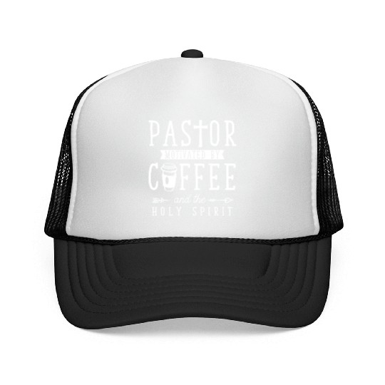 Funny Pastor Coffee Lover Religious Dad Trucker Caps