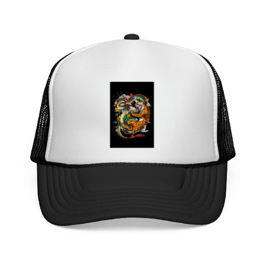 Japanese Dragon Tiger Trucker Caps