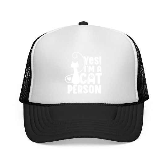 I am a Cat Person Funny Cat Lover Kitty Mom Dad Trucker Caps