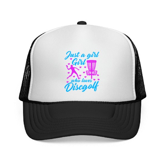 Girl Who Loves Disc Golf Vintage Ultimate Frisbee Trucker Caps