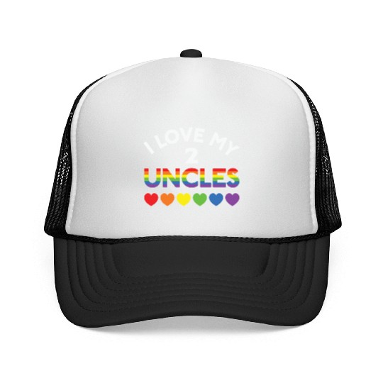 LBGT Flag Gay Pride Human Love my 2 Uncles Trucker Caps