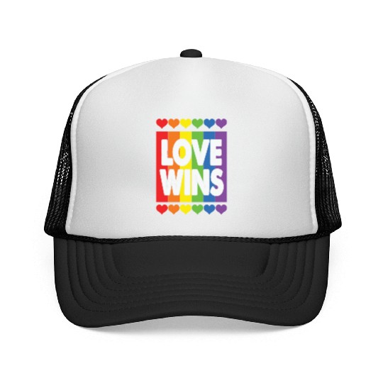 LBGT Flag Gay Pride Human Love Wins Trucker Caps