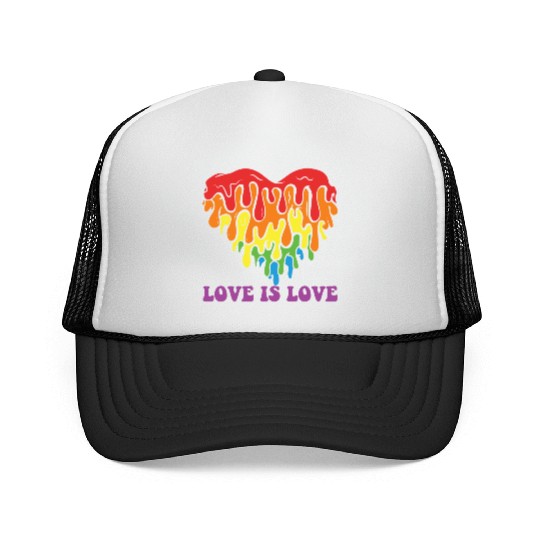 LBGT Flag Gay Pride Human Love is Love Trucker Caps
