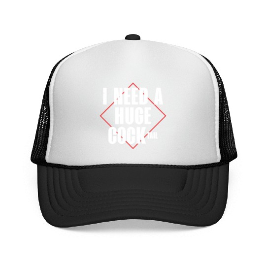 I Need A Huge Cocktail | Bourbon Drinker Trucker Caps |