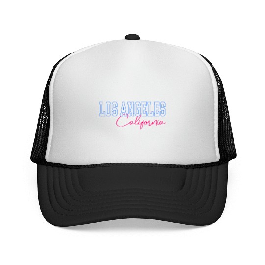 Womens Los Angeles California Letter Print Half Trucker Caps