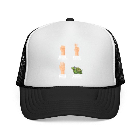 Rock Paper Scissors Nothing Beats Turtles Funny Tu Trucker Caps