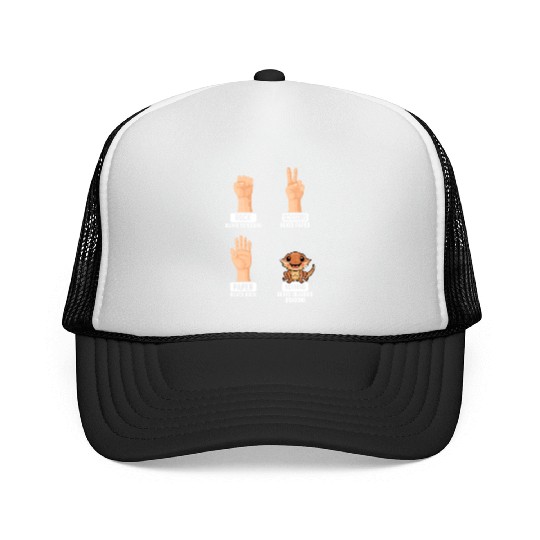 Rock Paper Scissors Nothing Beats Bearded Dragons Trucker Caps