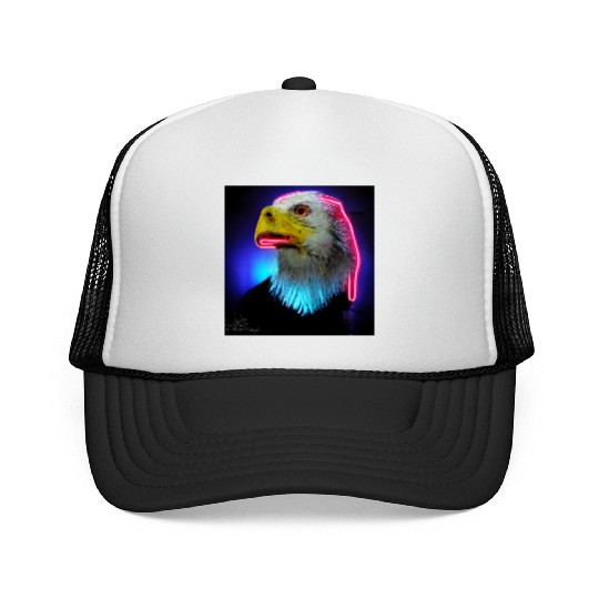 i love america neon bright lightsamerican eagle Trucker Caps