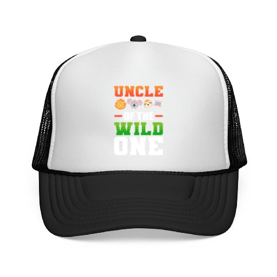 Uncle of the Wild One Nephew Niece Trucker Caps