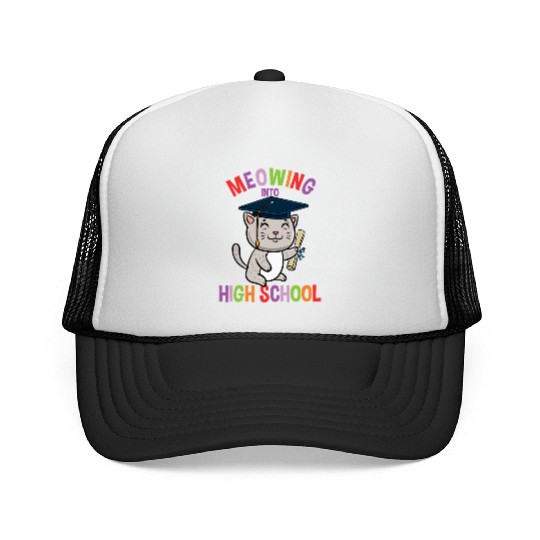Moewing Into High School Cat Back To School Trucker Caps