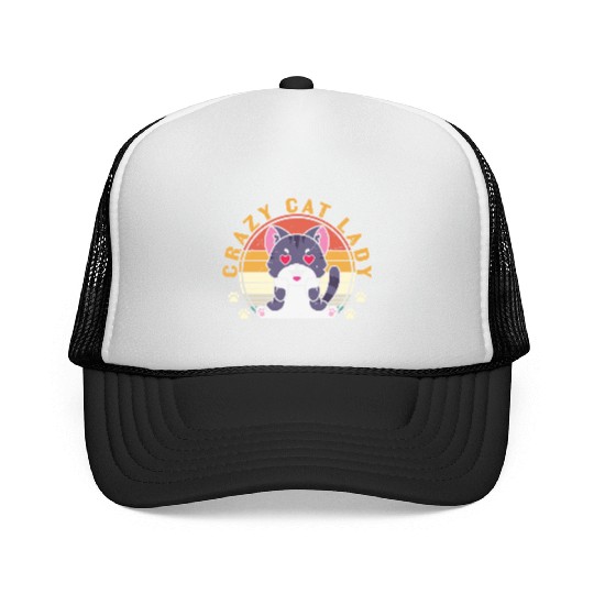 Crazy cat Lady Trucker Caps
