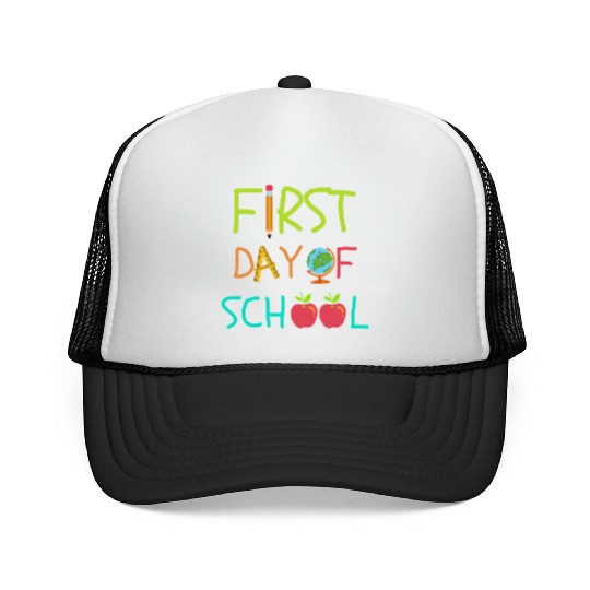 First Day of Back to School Kids Teachers Gear Trucker Caps