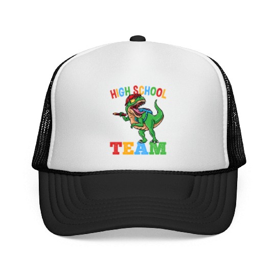 High School Team T-Rex Dinosaur Boys Trucker Caps