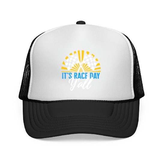 It's Race Day Y'all Trucker Caps, Race Day Checkered