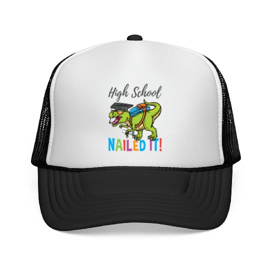 High School Nailed It Dinosaur Graduation Trucker Caps