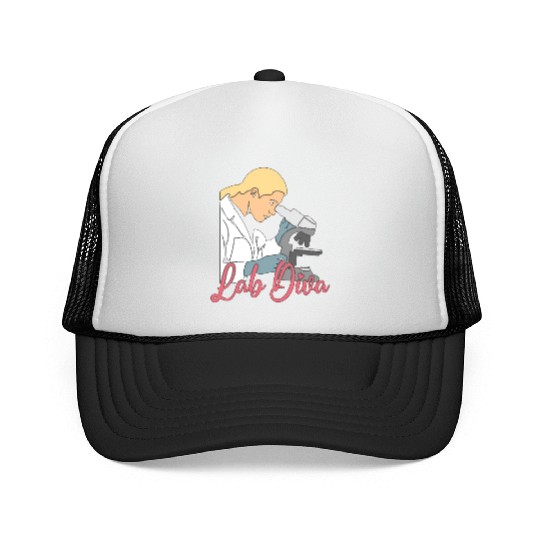 Lab Diva Chemist Laboratory Technician Science Trucker Caps