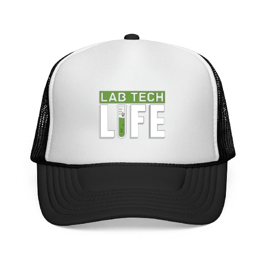 Lab Tech Life Laboratory Technician Science Trucker Caps