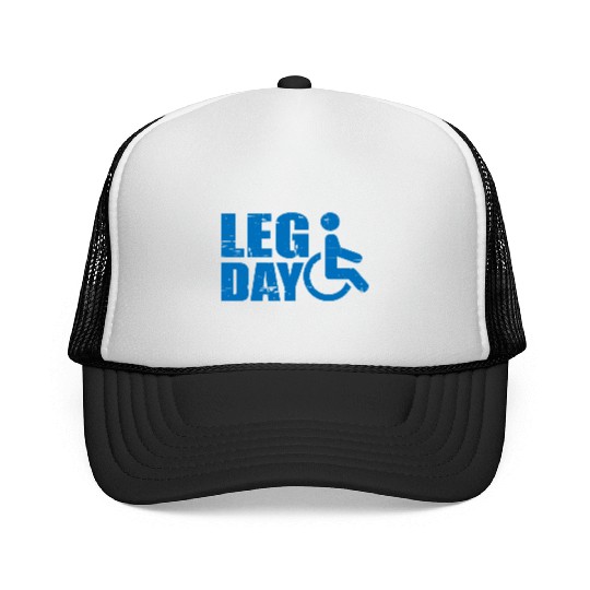 Leg Day Handicapped Wheelchair 19 Trucker Caps