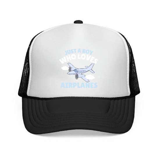 Just A Boy Who Loves Airplanes Toddler Baby Trucker Caps