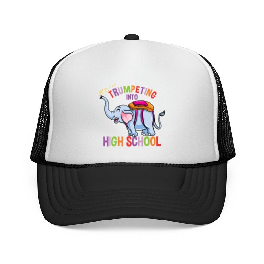 Elephant Trumpeting Into High School Trucker Caps