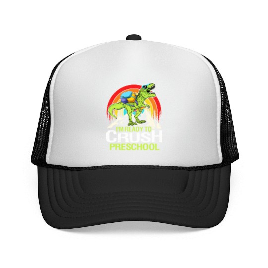 Ready To Crush Preschool Back To School Dinosaur Trucker Caps