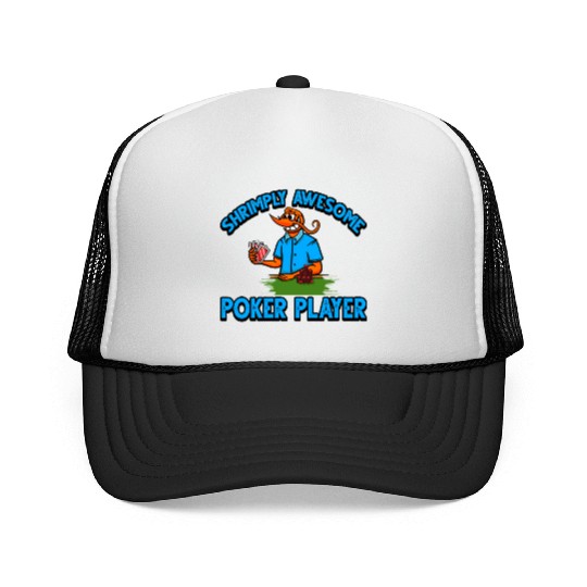 Funny Shrimp/Prawn Pun. Shrimply Awesome Poker Trucker Caps