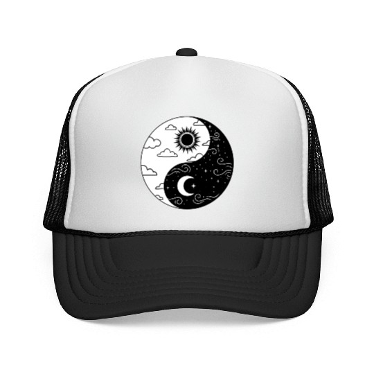 Sun and Moon Yin Yang for Yin Yang Art Lover Trucker Caps