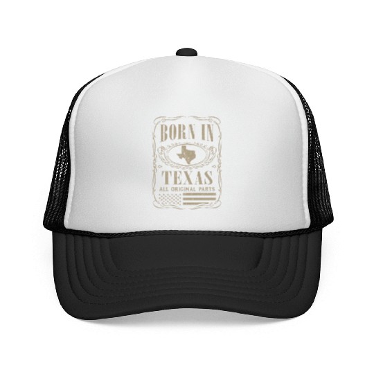 Vintage America US States Born Texas Trucker Caps